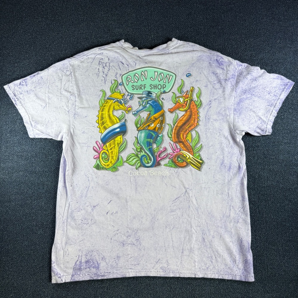 Ron Jon Surf Shop T-Shirt Mens XL 24in Purple Acid Wash Cotton Comfort Colors